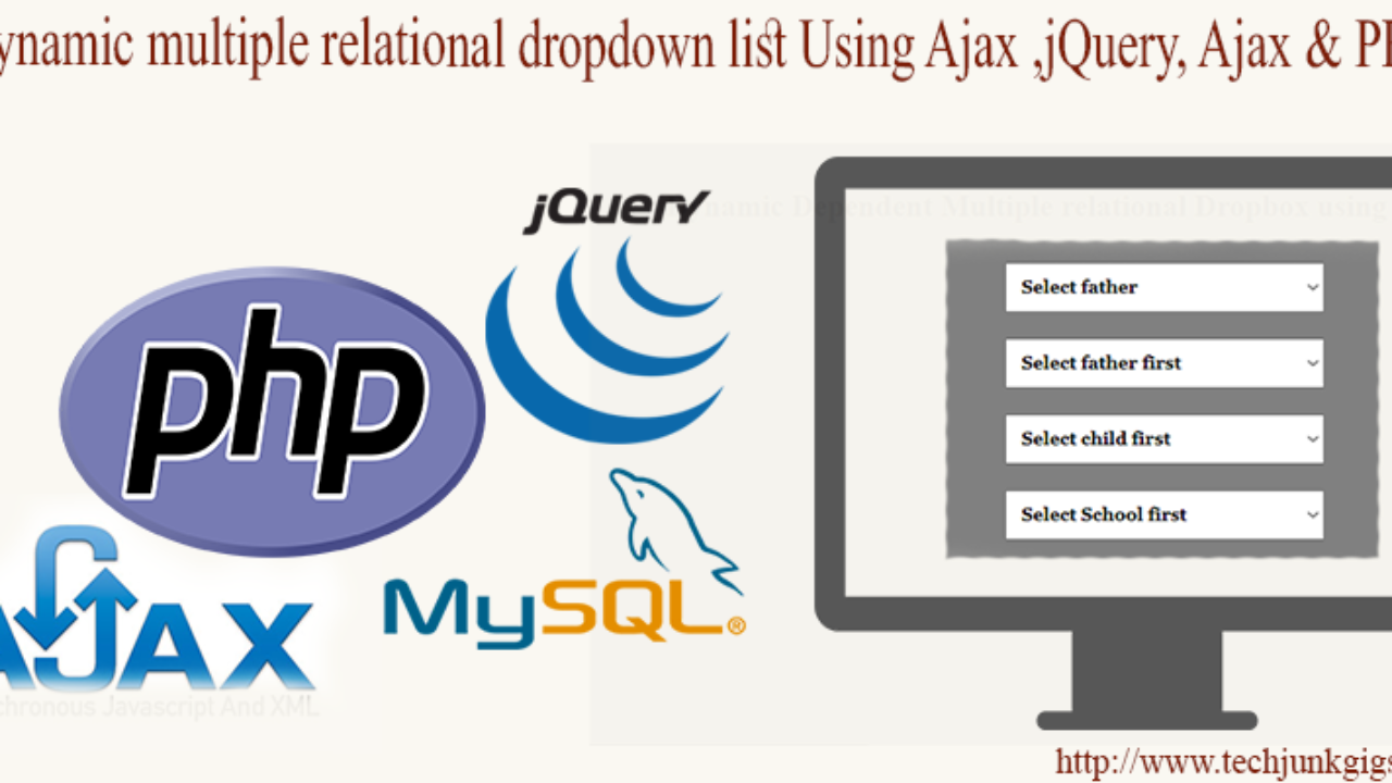 Dynamic Multiple Relational Dropdown Using Jquery Ajax Php Mysql